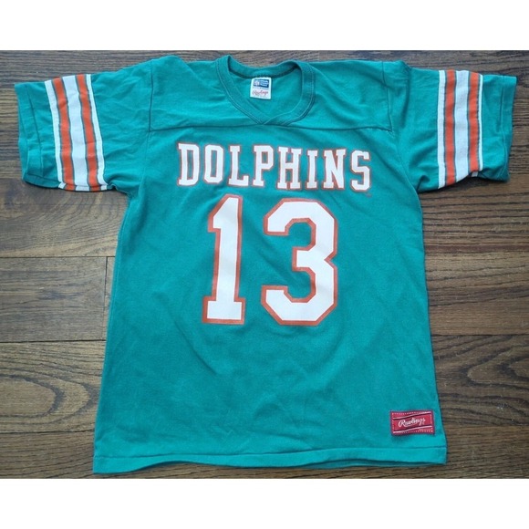 Vintage Rawlings Dan Marino #13 NFL Miami Dolphins T Shirt Ringer USA Made Sz M - Picture 2 of 7